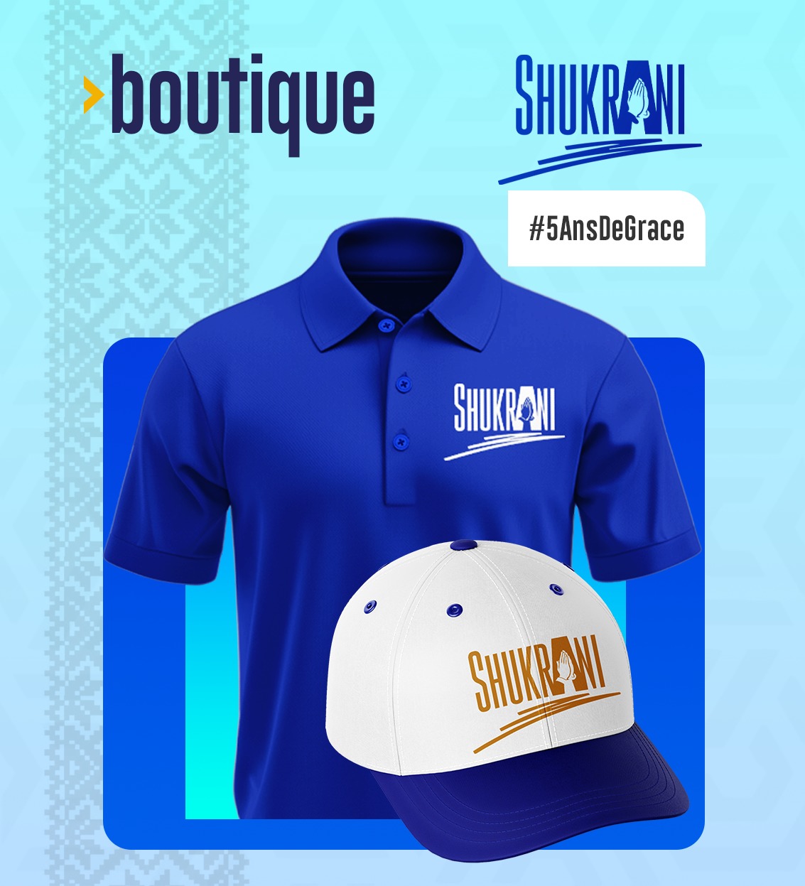 T-shirt Shukrani avec col + Casquette